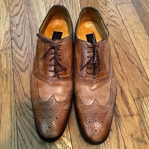 Mercanti Fiorentini Brown Leather Wingtip Oxford Dress shoes - Mens 12 M -